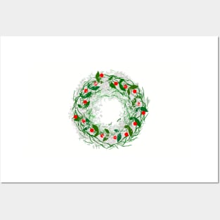 White Wreath Posters and Art